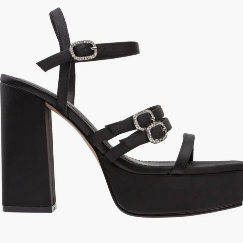 LISA VICKY Babe Strappy Platform Sandal In Black Size 10